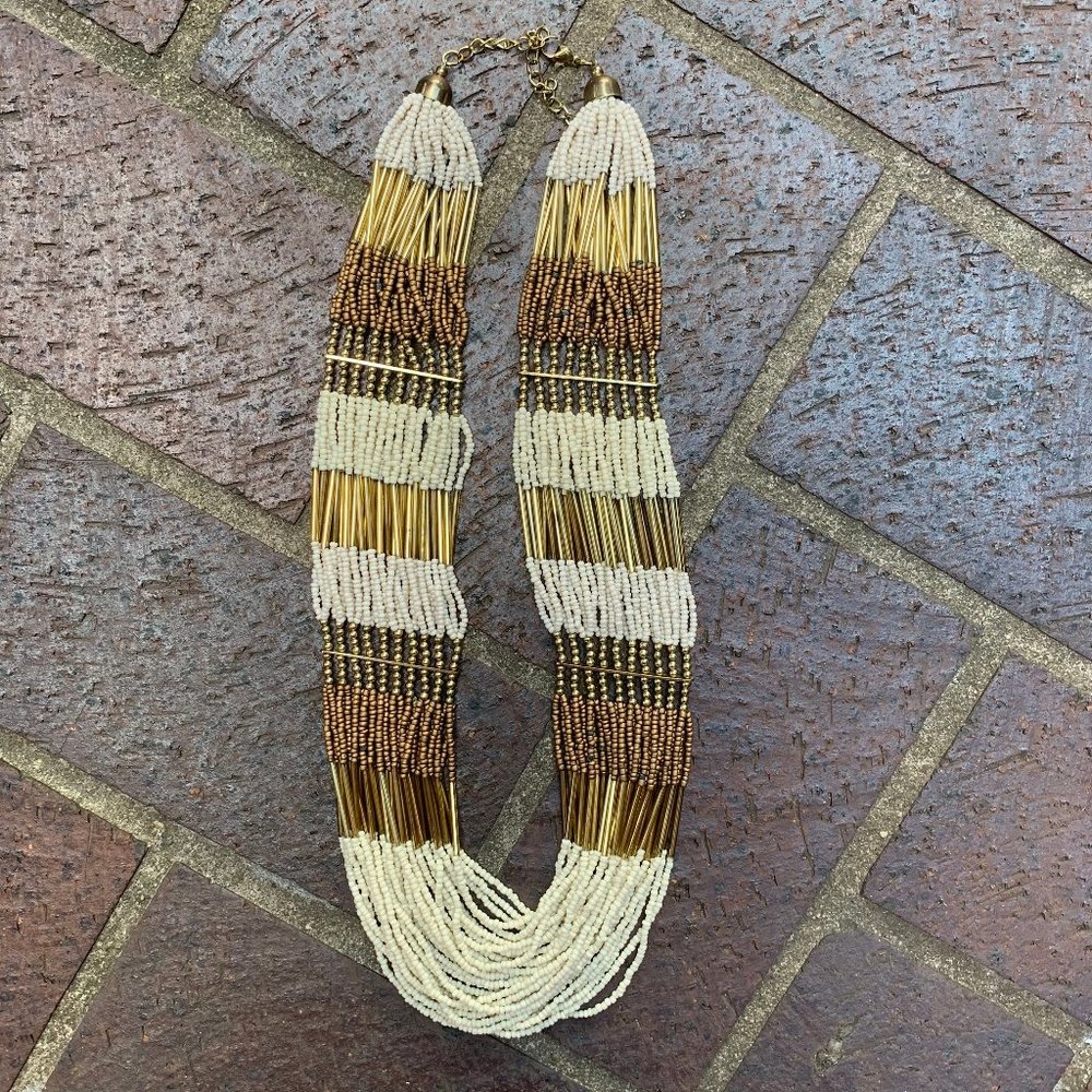 LOFT Gold Beaded Necklace